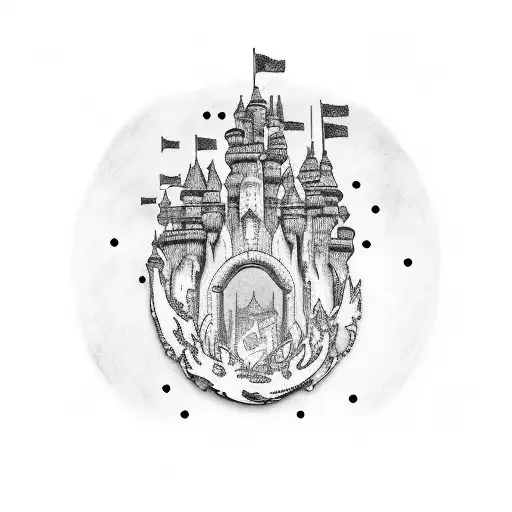 bowser castle tattoo design idea