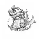 bowser castle tattoo design idea