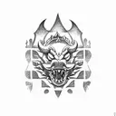 bowser castle tattoo design idea