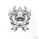 bowser castle tattoo design idea