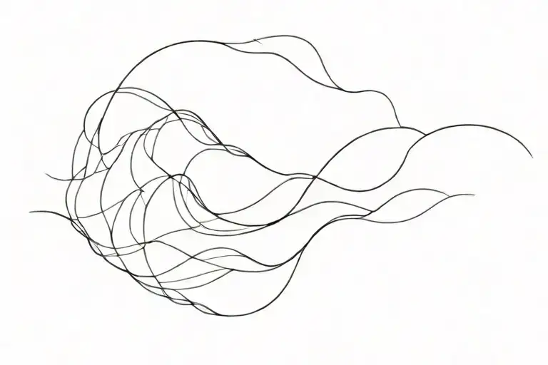 fine line wave sleeve tattoo tattoo design idea