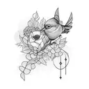 Three and birds tattoo design idea