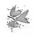 Threes and birds tattoo design idea