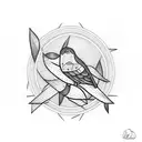 Threes and birds tattoo design idea
