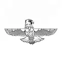 an eagle with shading around tattoo design idea