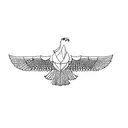 an eagle with shading around tattoo design idea