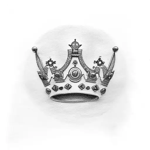crown with letter M  tattoo design idea