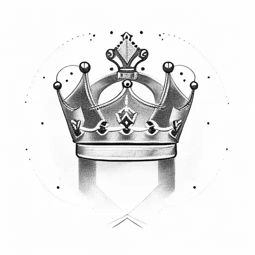 crown with letter M  tattoo design idea