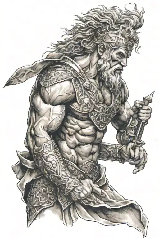 zeus gladiator tattoo design idea