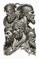 gladiator, zeus y poseidon tattoo design idea