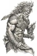 zeus gladiator tattoo design idea