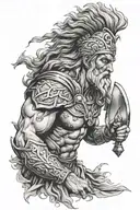 zeus gladiator tattoo design idea