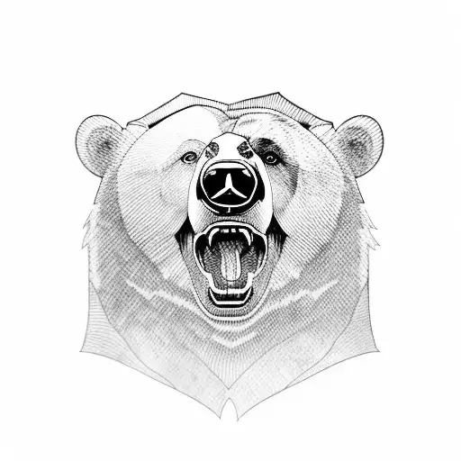 bear furious tattoo design idea