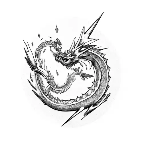 lightning dragon tattoo design idea