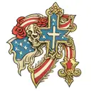 american flag and cross tattoo design idea