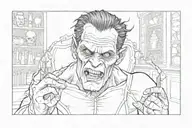 frankenstein playing tattoo design idea