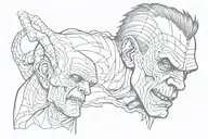 frankenstein playing tattoo design idea