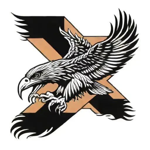 Philippine eagle with philippine flag tattoo design idea