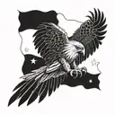 Philippine eagle with philippine flag tattoo design idea