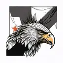 Philippine eagle with philippine flag tattoo design idea