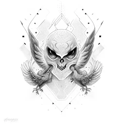 fenix com asas abertas tattoo design idea
