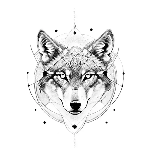 traveller, celtic , wolf , mandala , geometric , abstract tattoo design idea