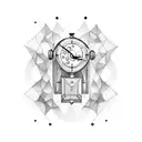 time traveller,geometric , abstract tattoo design idea