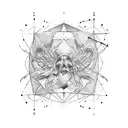 time traveller,geometric , abstract tattoo design idea