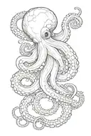 octopus wrapped loosely around leg  tattoo design idea