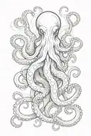 octopus wrapped loosely around leg  tattoo design idea