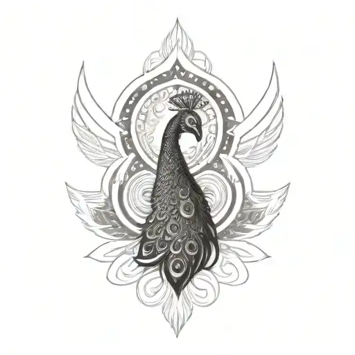peacock Leeds United logo feather  tattoo design idea