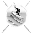 ninja on a surfboard tattoo design idea