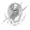 ninja on a surfboard tattoo design idea