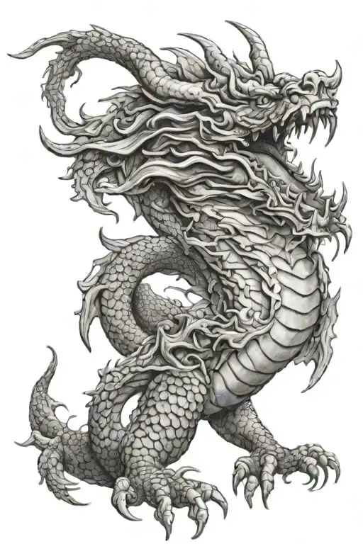 Korean style dragon tattoo design idea
