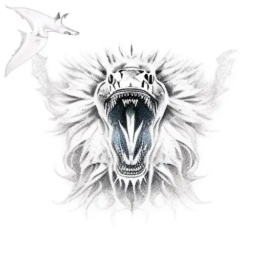 Lion Shark Eagle tattoo design idea