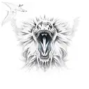 Lion Shark Eagle tattoo design idea