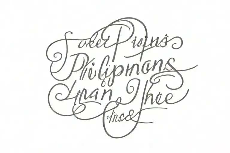 Philippians 4:13 written in cursive tattoo design idea