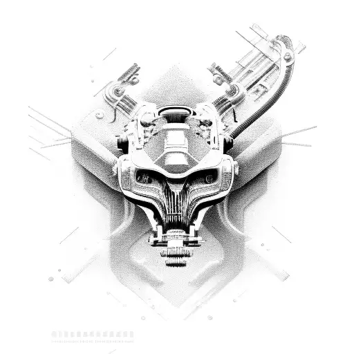 biomechanical, hydraulics, robotics  tattoo design idea