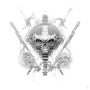 biomechanical, hydraulics, robotics  tattoo design idea