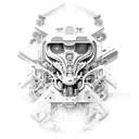 biomechanical, hydraulics, robotics  tattoo design idea