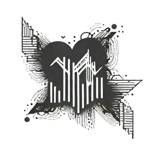 A minimalist tattoo of a music equalizer bar forming the shape of a heart, representing the harmony between your love for music and your mom tattoo design idea