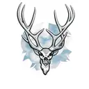 antlers with spider web in the middle tattoo design idea