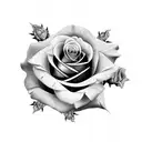 english rose tattoo design idea