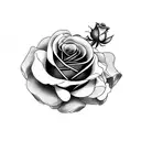 english rose tattoo design idea