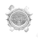 narsil with tree of gondor coming of handguard surrounded by ring of power enchantment  tattoo design idea