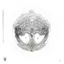 narsil with tree of gondor coming of handguard surrounded by ring of power enchantment  tattoo design idea