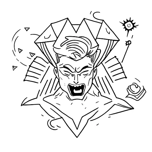 boy fighting inner demons tattoo design idea