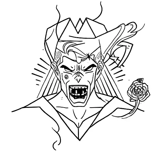 boy fighting inner demons tattoo design idea