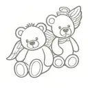 teddy bear angel tattoo design idea