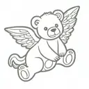 teddy bear angel tattoo design idea